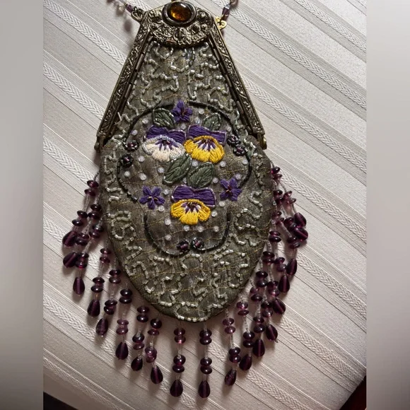 Wayne Kleski beaded kiss lock flapper bag 1920’s - Picture 3 of 6